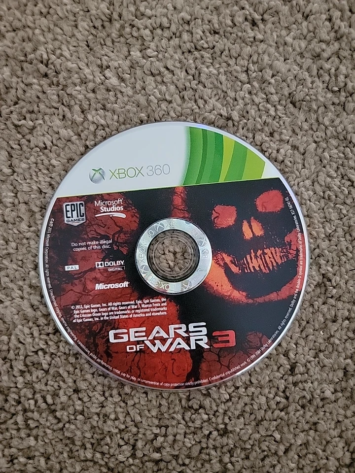 Gears Of War 3 X-box 360 Disc Only Cleaned, Tested, Working - Image 1 of 2