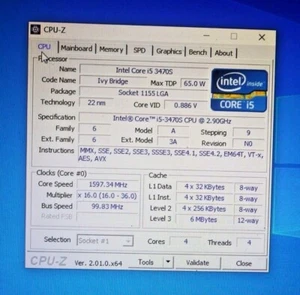 Procesador de escritorio Intel Core i5-3470S 2,90 GHz SR0TA H2 LGA1155 6 MB 5 GT/s - Imagen 1 de 4