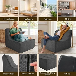 Bean Bag Sofa Chair, Lovely Single Loveseat Comfortable Couch for Home & Dorm🛋️ - Picture 1 of 34