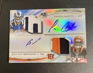 2013 Topps Platinum Dual Autos /25 Tavon Austin - Giovani Bernard SICK 3 Color