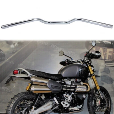 For Triumph Scrambler 400X 900 Chrome 7/8" 22mm Motorcycle Handlebars Drag Bars - Image 1 of 4
