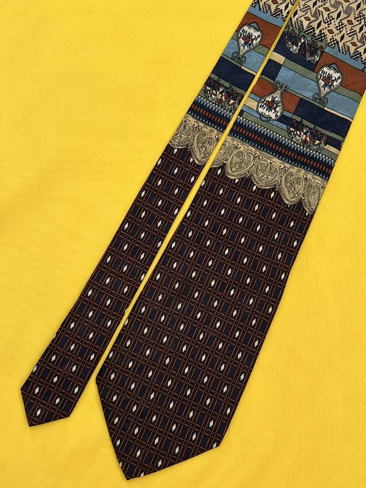 Auténtica corbata de seda multicolor diseño visual abstracto LUCIANO SOPRANI Foto 1 de 4