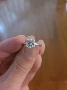 2 Ct Cushion Cut Lab Created Solitaire Proposal Ring In 14k White Gold Plated - Picture 1 of 7