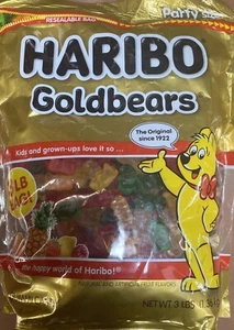 Haribo Gummy Bears Fruit Chewy Candy Gummi ~ Goldbears ~ 48 oz Bag- 3 LBS - Picture 1 of 2