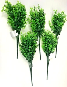 Pack of 5 Artificial Tea Leaf Bushes 33cm - Faux Foliage Plants - Picture 1 of 3