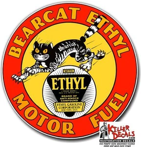 (BEARCAT-1) 6" BEARCAT ETH GASOLINE OIL VINYL DECAL FOR ANY GAS SIGNS LUBESTERS - Picture 1 of 1