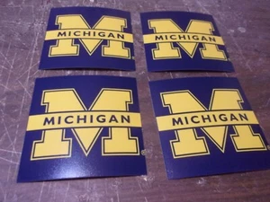 SET OF 4 MICHIGAN WOLVERINES DRINK COASTERS NEW HAND MADE - Picture 1 of 2