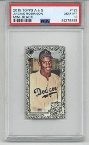 2019 TOPPS ALLEN & GINTER MINI BLACK #129 JACKIE ROBINSON CARD PSA 10 LOW POP - Picture 1 of 2