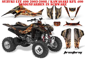 KIT GRÁFICO DE DECORACIÓN DE CARRERAS AMR ATV SUZUKI LTZ 400 Y KAWASAKI KFX 400 FIRESTORM B - Imagen 1 de 6