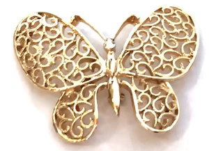 Vintage Gerry’s Signed Gold Tone Butterfly Brooch Pin - Picture 1 of 13