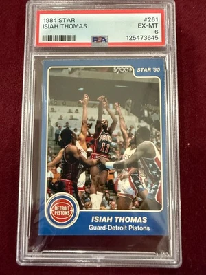 Tarjeta de novato estrella Isiah Thomas 1984 RC PSA 6 EX Pistons Foto 1 de 2