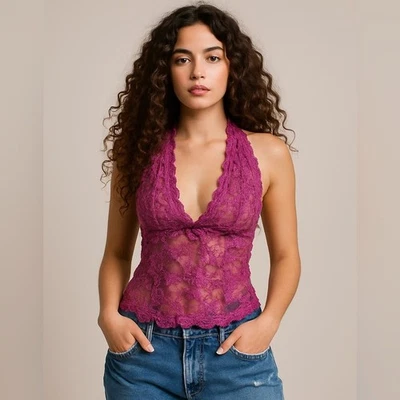 Vtg Y2K The Limited Babydoll Halter Top M Festival Fairycore Lace Whimsigoth - Image 1 of 4