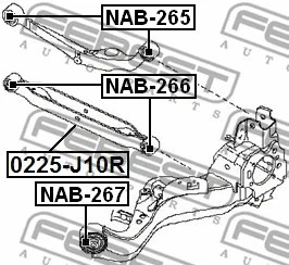 Buje brazo transversal trasero Nissan X-Trail FEBEST 2009-2022 NAB-266 Foto 1 de 2