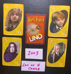 HARRY POTTER UNO 2003 Lot of 4 Yellow Cards - Picture 1 of 2