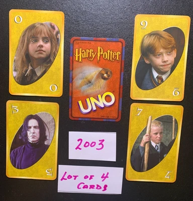 HARRY POTTER   UNO 2003  Lot of 4   Yellow Cards - Image 1 of 2
