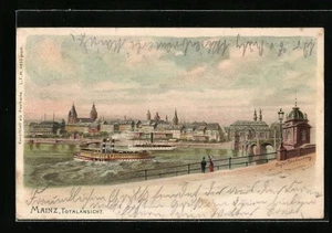 Lithographie Mainz, Totalansicht 1901  - Picture 1 of 2