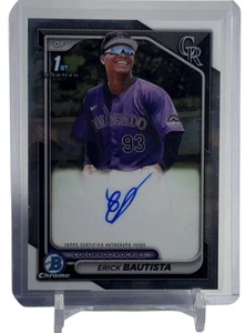 2024 Bowman Erick Bautista Chrome Auto 1st Rookie RC Card #CPA-EB Rockies - Bild 1 von 5