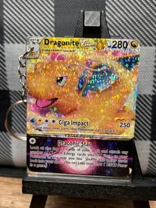 Pokémon Keychain: Dragonite _ Trading Card Key Chain, Resin, Handcrafted - Picture 1 of 1