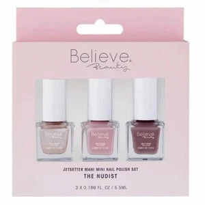 Believe Beauty Nail Polish Set Jetsetter Mani Mini Pinks purple NEW - Picture 1 of 3