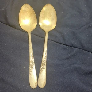 Juego de 7 cucharas para servir vintage Wm Rogers & Son Primrose plateadas - Imagen 1 de 2