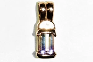 9ct Rose Gold Bi-Colour Amethyst Ametrine Diamond Pendant 2.40g - Picture 1 of 10