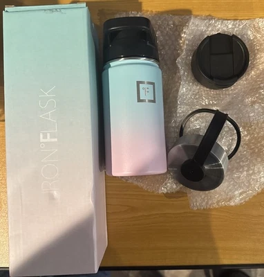 Nuovo in scatola - fiaschetta in ferro 14 oz bocca larga bottiglia beccuccio coperchio - gomma da masticare. A - Immagine 1 di 4