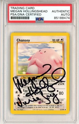 PSA Signed Megan Hollingshead Pokemon Chansey  31/105 Neo Destiny 1st Edition - Image 1 of 2