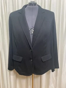 Lane Bryant Blazer Knit Career Black Cute Back Detail Plus Size 26 - Picture 1 of 12