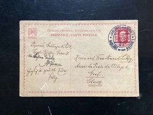 CZECHOSLOVAKIA 1933 1k50 Red postal stationary card used (K1214 - Picture 1 of 2