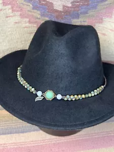 TURQUOISE BROWN WESTERN HATBAND HAT BAND SOUTHWEST MEN WOMEN BOHO RANCH SPRING - Picture 1 of 12