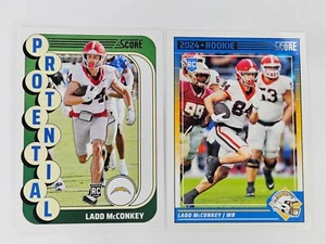 2024 Score Ladd McConkey Rookie LOT -Dynamic Rookie Insert #1 + Base Rookie #328 - Picture 1 of 6
