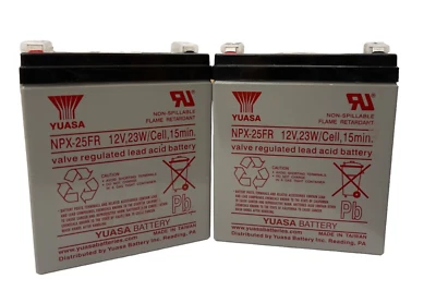 2 baterías de plomo ácido originales OEM Yuasa NPX-25FR 12V, 5Ah, 23WPC 15 min Foto 1 de 3