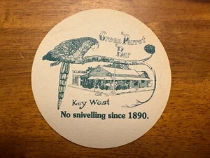 Green Parrot Bar Key West Cardboard Drink Coaster Florida No Snivelling - Picture 1 of 3