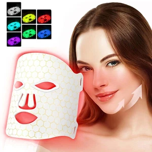 7 Color Light Silicon LED Phototherapy Device Face Mask Skin Rejuvenation Mask - Picture 1 of 9
