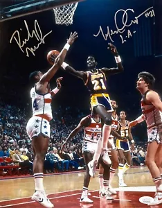 MICHAEL COOPER & RICK MAHORN Autographed SIGNED 11x14 PHOTO LAKERS BULLETS JSA - Picture 1 of 8