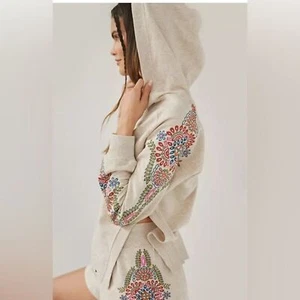 Sudadera con Capucha Daily Practice by Anthro The Rosa Talla XXS Bordada Boho Coastal Nueva Sin Etiquetas - Imagen 1 de 8