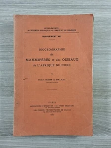 Henri Heim de Balsac - Biogéographie des Oiseaux de l'Afrique du Nord - 1936 - Picture 1 of 15