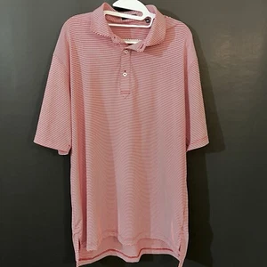 Turtleson Mens XL Red White Striped Short Sleeve Golf Polo Shirt Performance - Picture 1 of 4