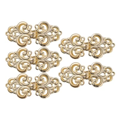 5Pairs Cardigans Clip Swirl Flower Cape Cloak Clasp Fasteners Sew On Hooks Eyes - Image 1 of 2