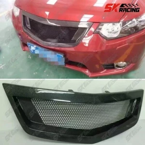For Honda Spirior 2011-2014 Glossy Black/Carbon Fiber Front Bumper Upper Grille - Picture 1 of 13