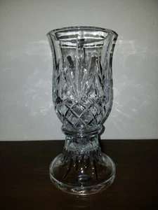 Lead Crystal Candle Holder Hurricane Style 2 Piece - Picture 1 of 3