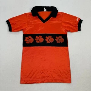 Vintage Clemson Tigers Shirt Small Orange Black Short Sleeve Polo Soffe NCAA 90s - Picture 1 of 9