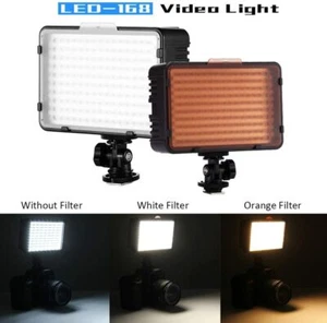 Lámpara de luz de video 168 LED para estudio fotográfico zapata caliente para teléfono con cámara réflex digital Canon Nikon - Imagen 1 de 12