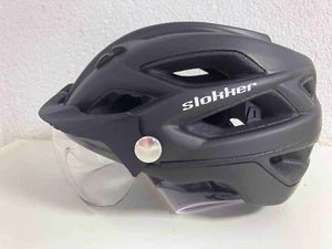 Fahrradhelm mit Visier Slokker Penegal schwarz L 58 bis 63 cm - Picture 1 of 4