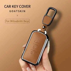 Aluminum Alloy Goatskin 2 Button Key Case Cover For Mitsubishi Xpander Outlander - Picture 1 of 36