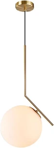 Modern Globe Pendant Light Mid Century Chandelier Brushed Brass Adjustable Hangi - Picture 1 of 9