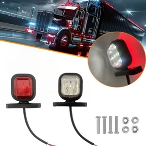 2Pcs Dual Face Red White Side Marker Light Clearance LED Truck Trailer 12V 24V - Picture 1 of 5
