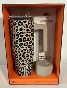 Hydrapeak 32 oz Voyager Tumbler Set w/handle stainless BX24-Black Gold Leopard - Picture 1 of 4