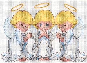 Mini Kit de Punto de Cruz Contado ~ Dimensiones Tres Pequeños Ángeles con Halos #70-65167 - Imagen 1 de 4