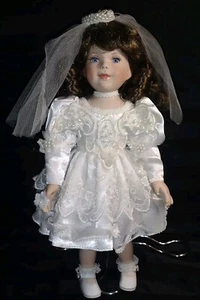 Bride Doll Porcelain/Material 14" Marked TC 2000 Signed Patricia Rose - Picture 1 of 9